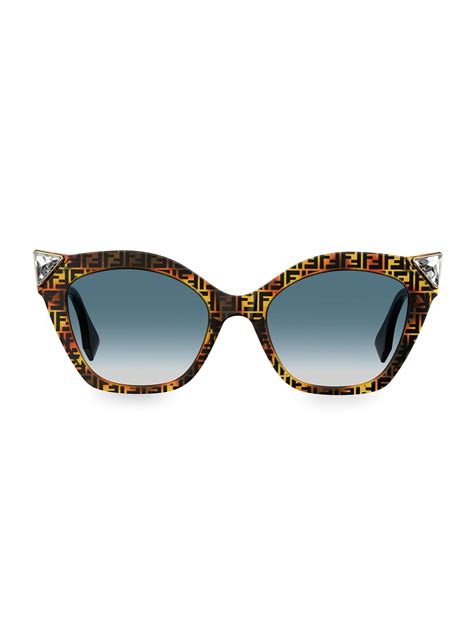 fendi havana sunglasses cat eye|Fendi monogram sunglasses.